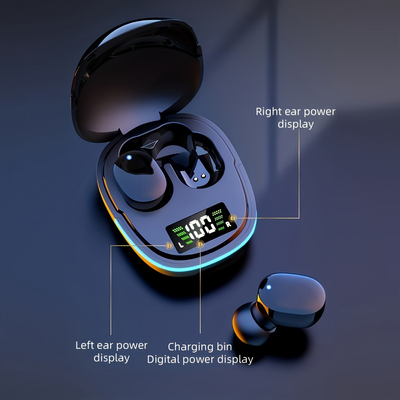 Wireless Earbuds with LED Display Touch Control for iOS and Android 2024