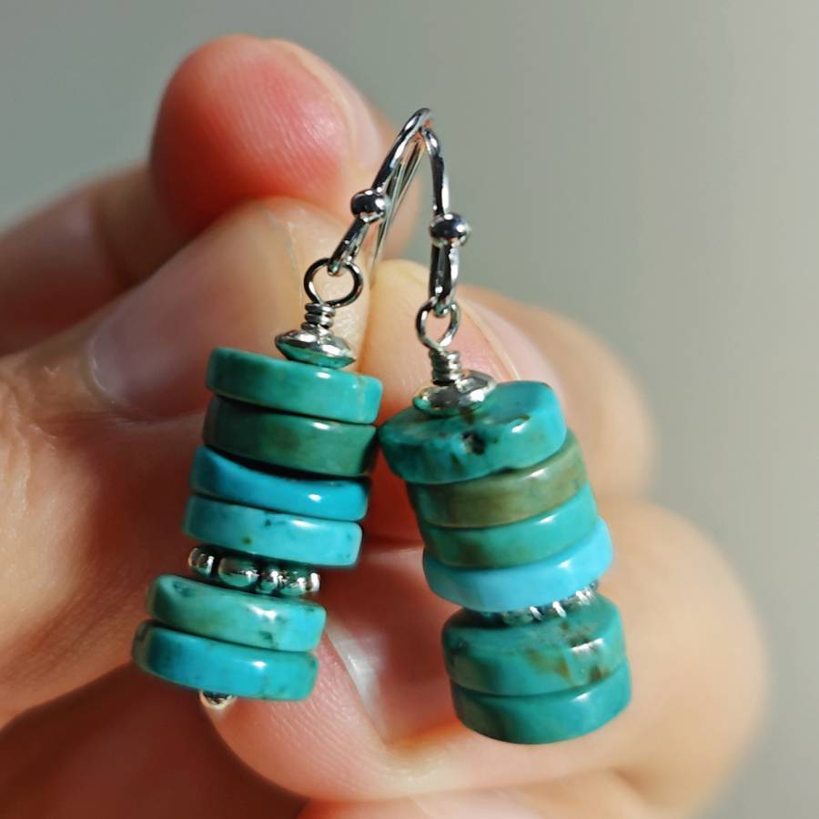 Bohemian Turquoise Earrings for Women with Silver Posts Perfect for Gifts