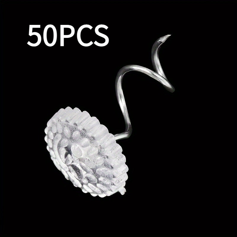Clear Twist Pins for Upholstery and Home Use, Transparent Head, 50 Pack