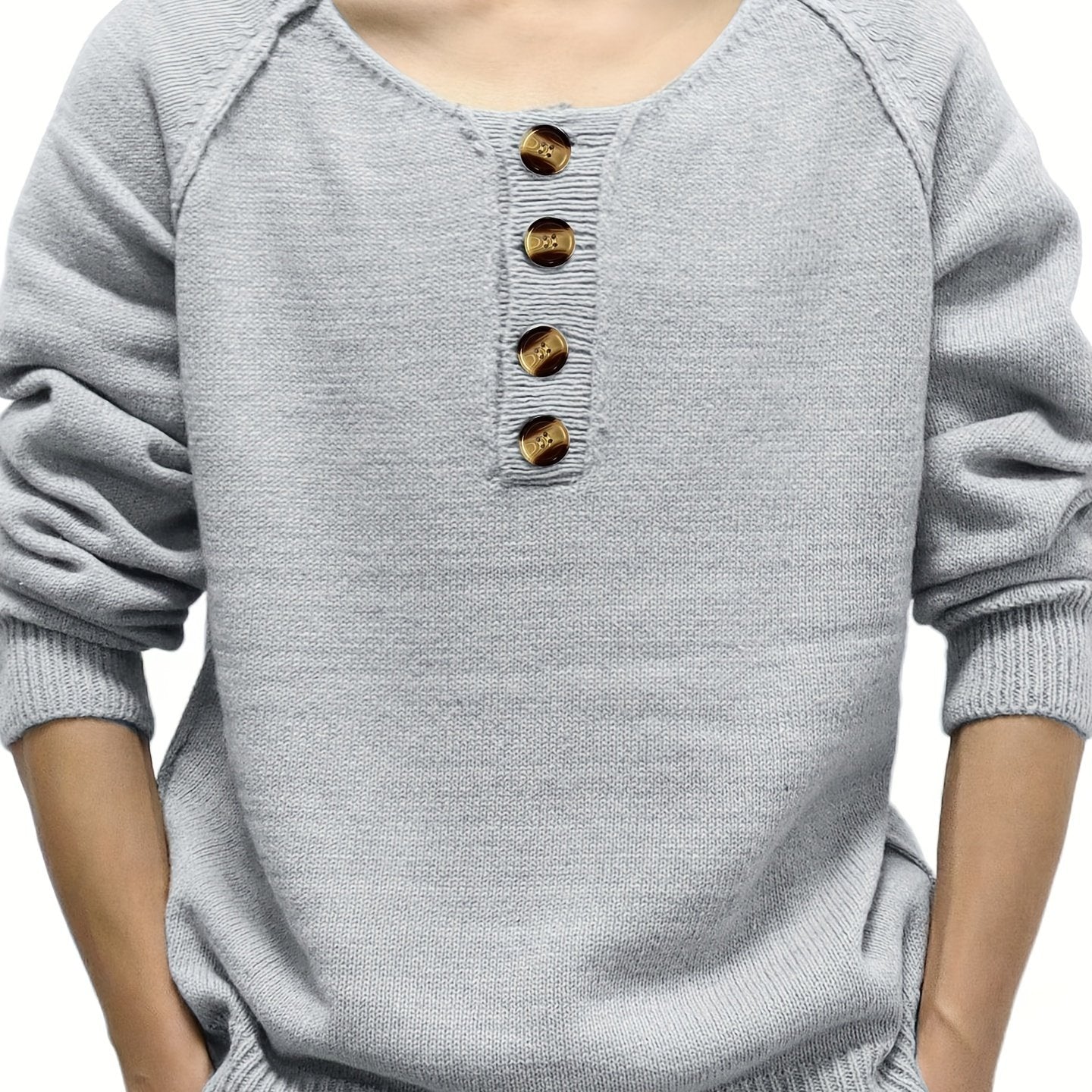 Men's Cable Knit Sweater Long Sleeve Crew Neck Solid Color Fall Spring Casual