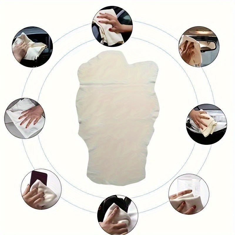 Toalla de gamuza de piel de ciervo suave, de secado rápido, duradera, para lavado y detallado de autos