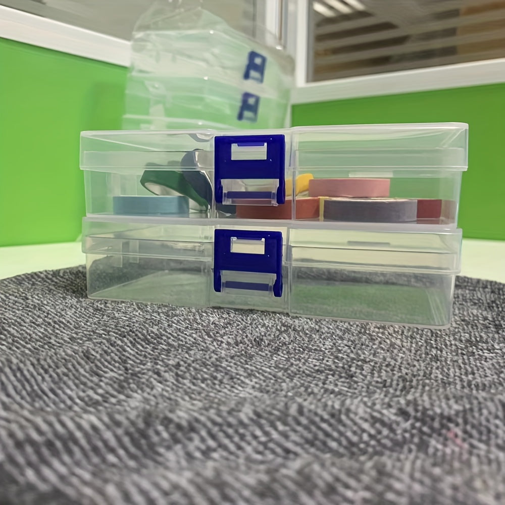 Transparent Plastic Storage Box with 5 Compartments for Jewelry Makeup and Tools