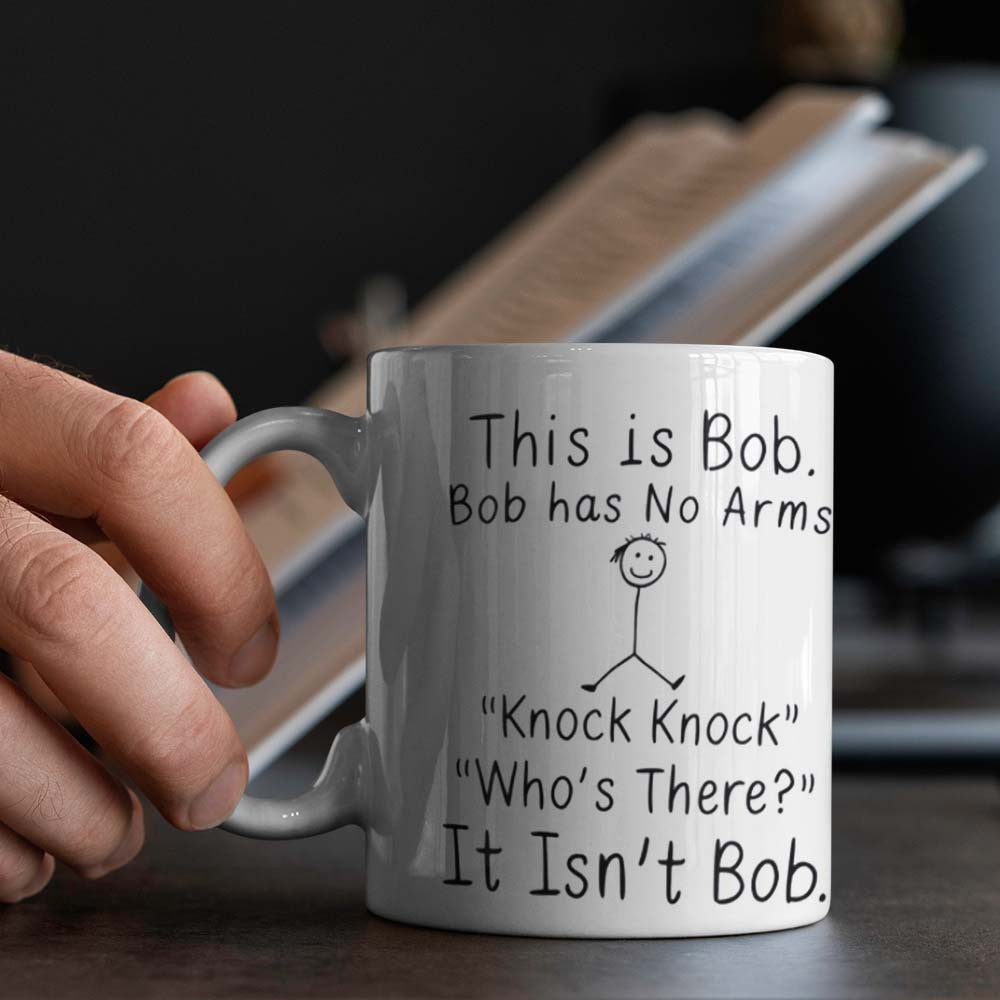 Humorous Ceramic Mug 1pc Bob Has No Arms Coffee Cup for Office Camping Dining