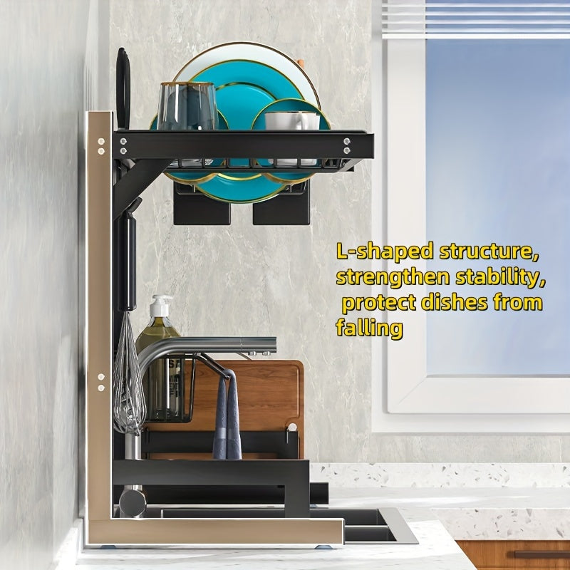 Multi-Functional Cast Iron Kitchen Organizer Rack for Dishes Utensils and Storage