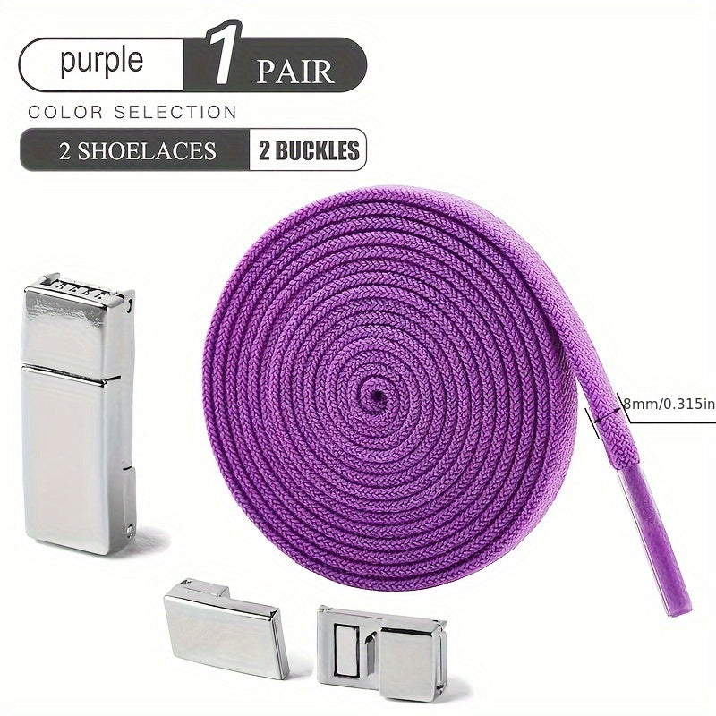 Magnetic No-Tie Elastic Shoelaces for Sneakers and Boots, Easy to Use