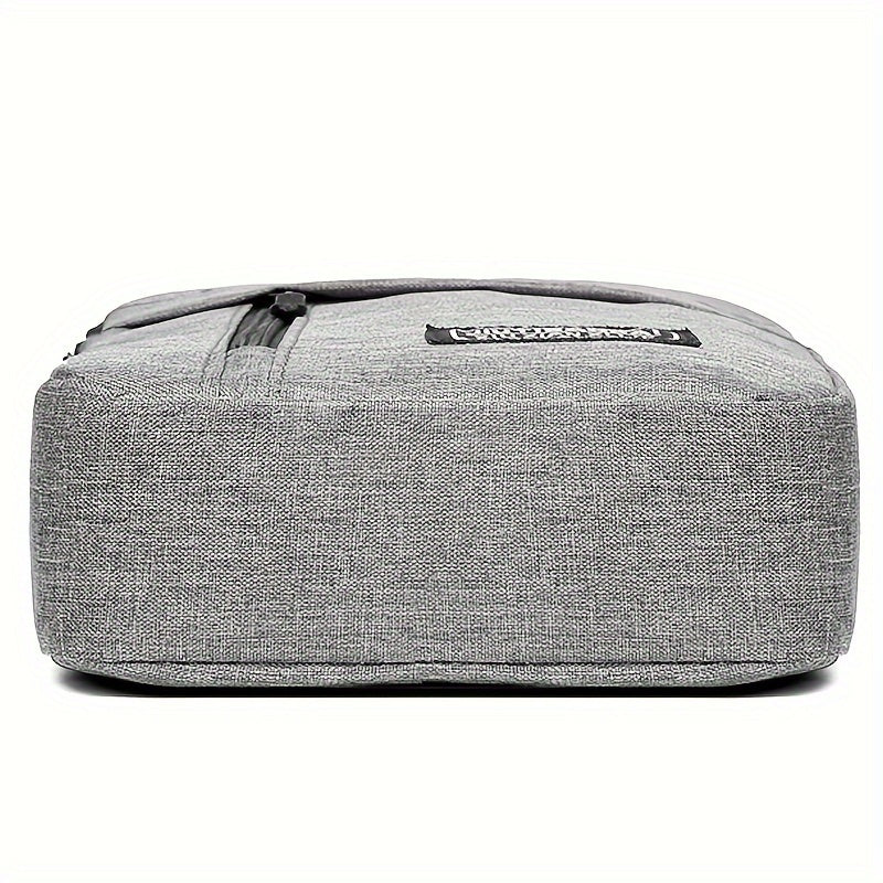 Men's Casual Oxford Cloth Shoulder Bag with Multiple Compartments Black