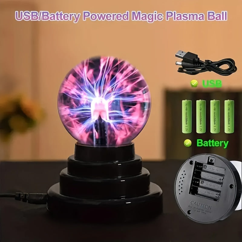 Handmade Glass Plasma Ball Light with Nebula Design USB Powered for Living Room Parties and Science Education