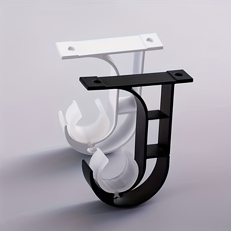 Metal Curtain Rod Bracket Wall-Mounted Shower Curtain Rod Accessories with Screws