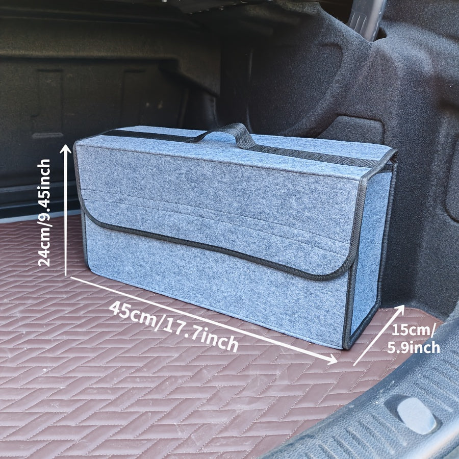Caja de almacenamiento para coche, organizador portátil y plegable de fieltro para maletero, ideal para el interior del coche