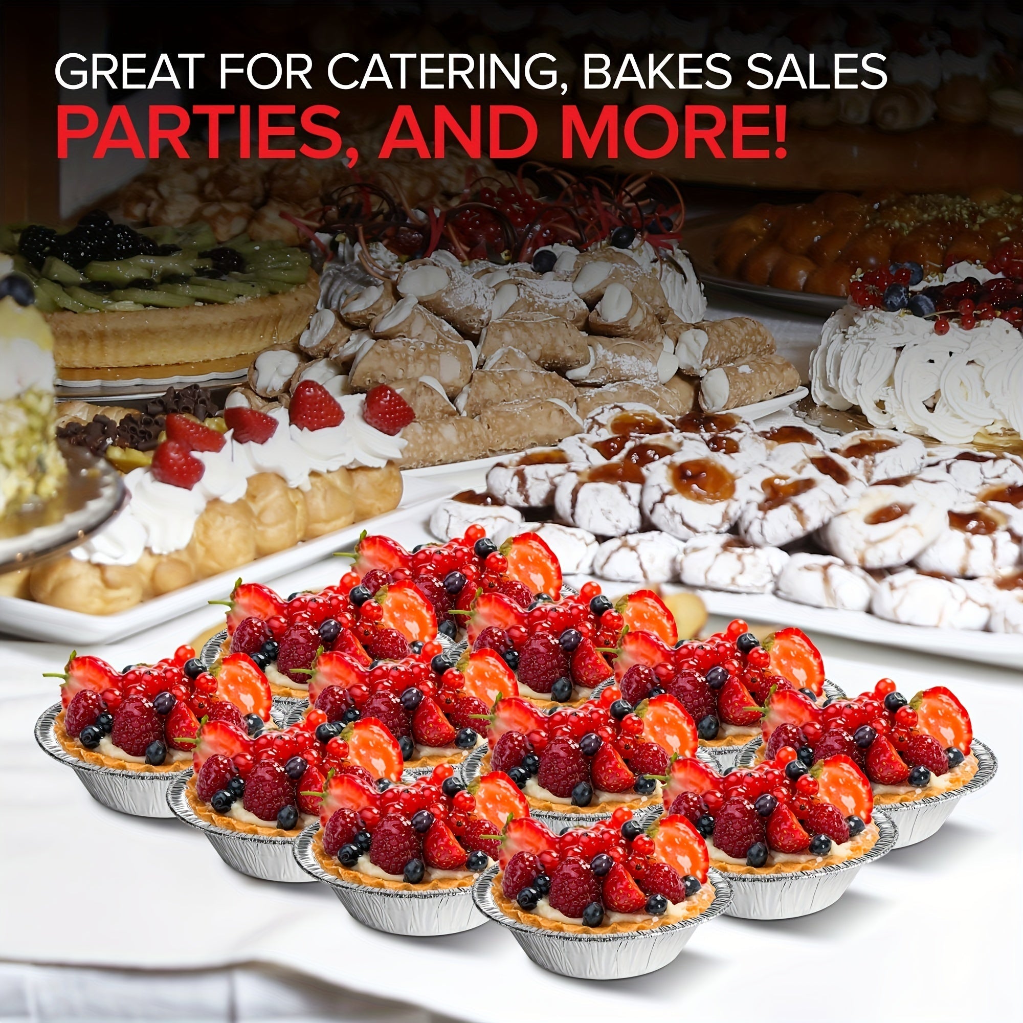 50 Pack 12.7cm Heavy Duty Disposable Aluminum Pie Pans for Baking Mini Pies