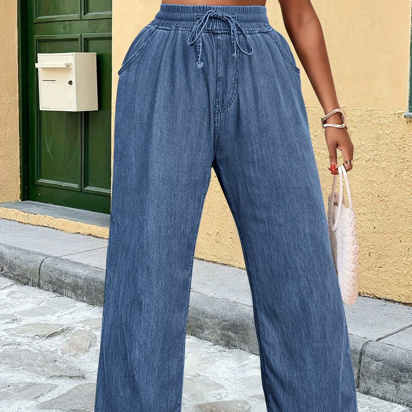 Women's Plus Size Lightweight Denim Jeans Relaxed Straight-Leg Casual Comfort