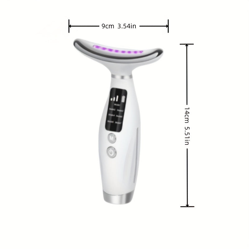 Rechargeable Lithium Polymer Facial and Neck Massager with Heating and Vibrating Functions