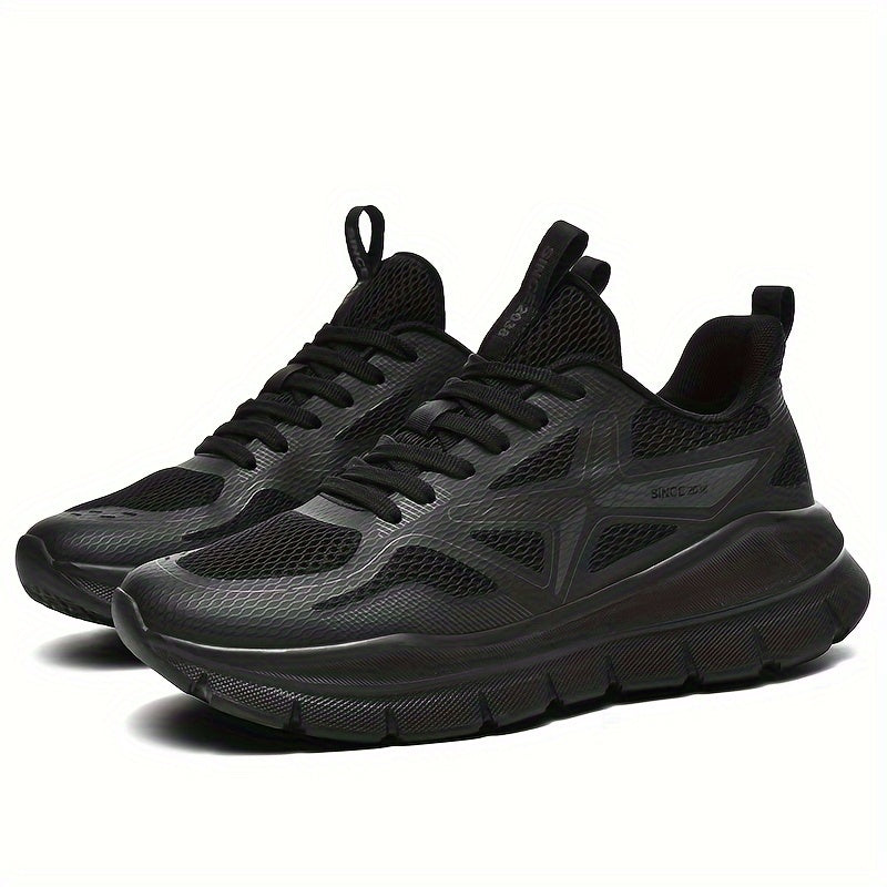 Men's Fabric Sneakers for Running Casual and Outdoor Use Shock Absorbing Solid Color Low Top