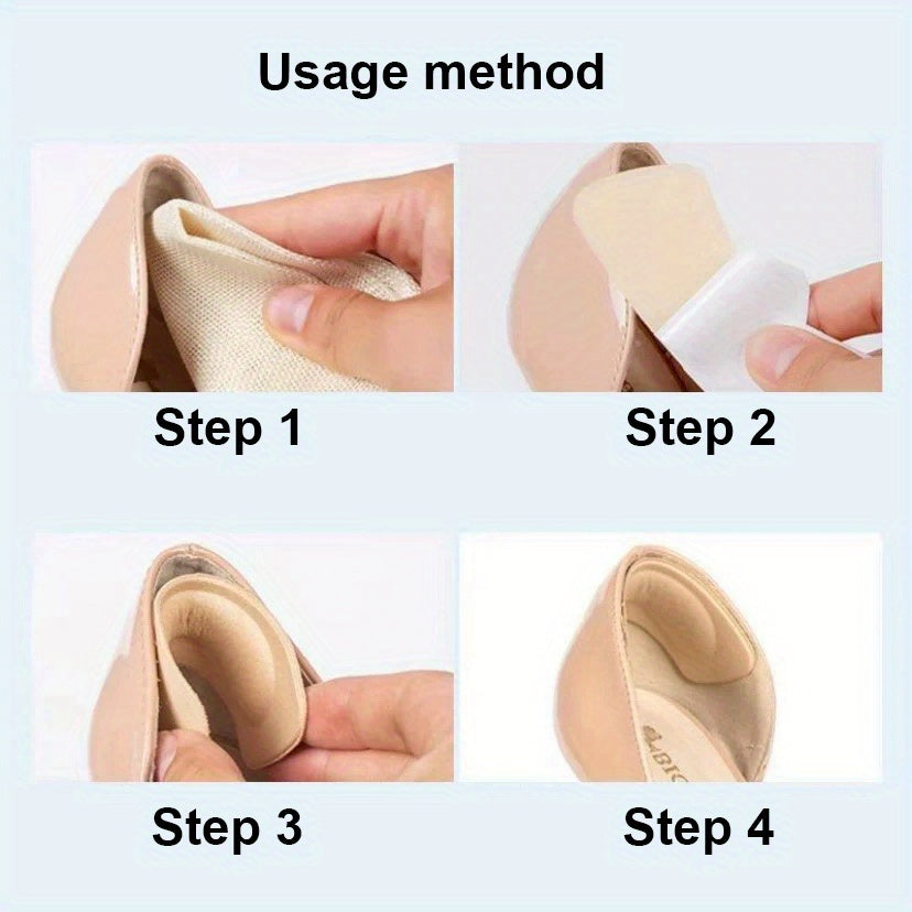 6 Pcs Women Men Thick Cushioned Shoe Insoles Black Beige Anti-Slip