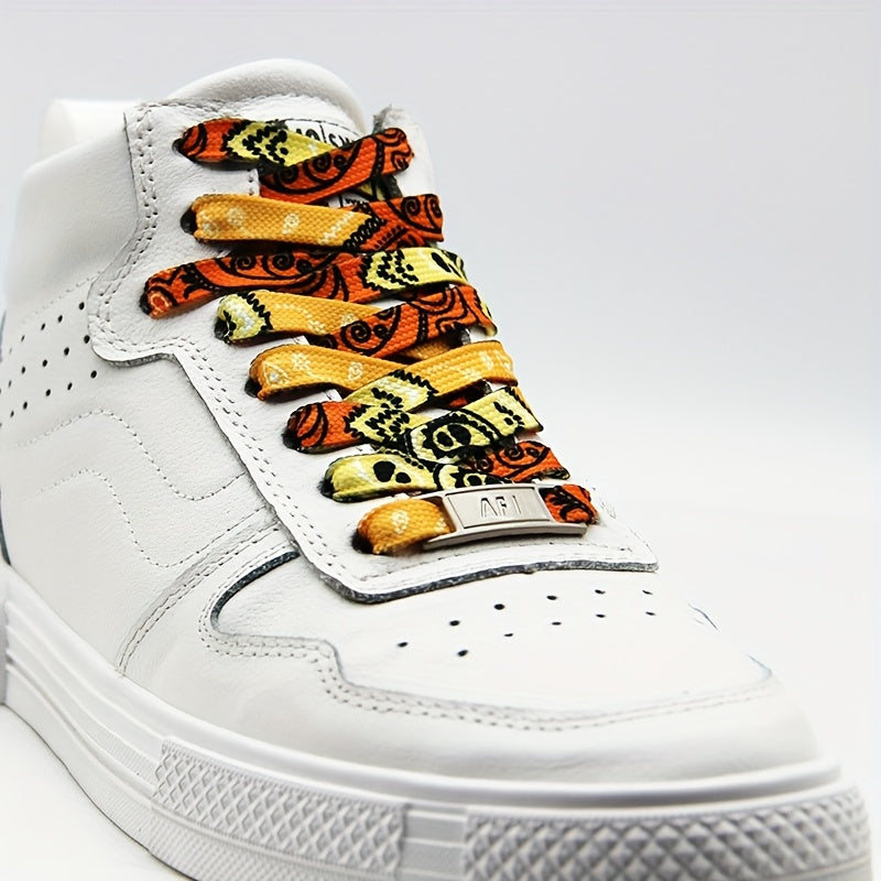 Unisex Cashew Flower Pattern Shoelaces for Sneakers and Boots