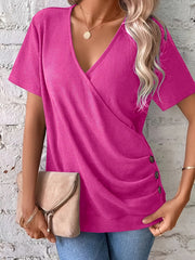 Plus Size Waffle T-Shirt Hot Extended Solid Color T-Shirt