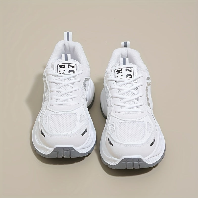 Men's Casual Running Shoes White Breathable Mesh Support