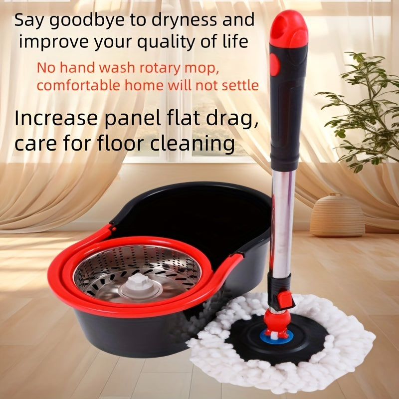 Dual-Drive Spin Mop and Bucket Set for Wet and Dry Floor Cleaning