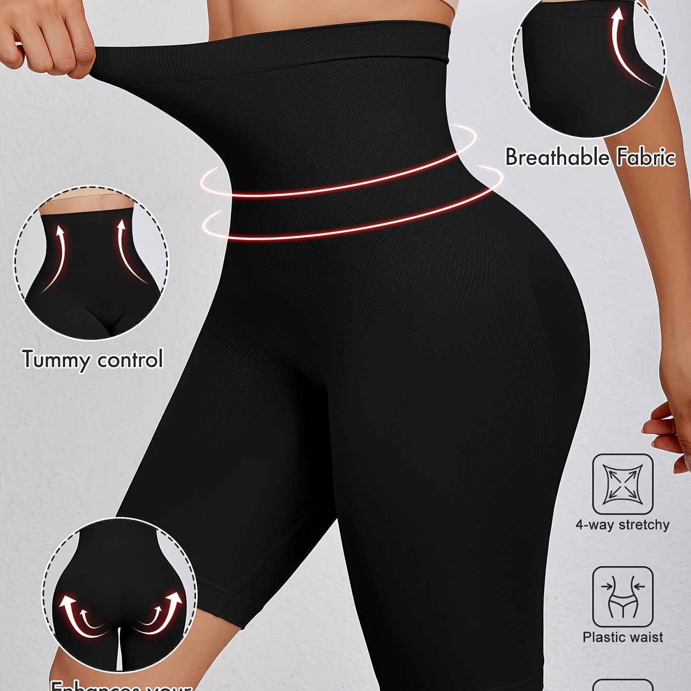 Seamless Tummy Control Panties with Waist Cincher and Butt Lifter Nylon Elastane High Waist Shaping Underwear