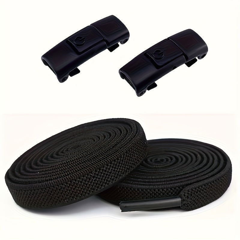 Unisex Elastic No-Tie Shoe Laces with Buckles, 100cm Adjustable