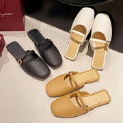 Ayollar yozgi slip-on mokasinlari, rezina taglik, tizza bog'lamli, kundalik poyabzal