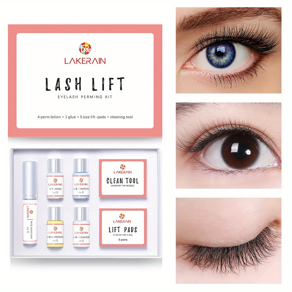Kit de permanente de pestañas, rizador y laminado Pink Lash Curl con colágeno