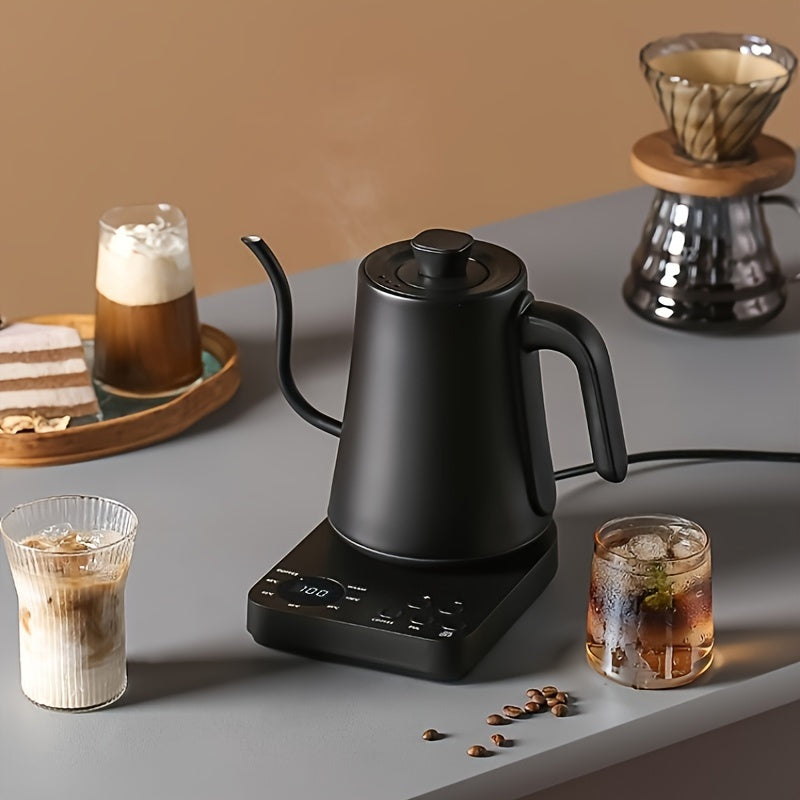 Electric Kettle 1L Stainless Steel Gooseneck for Pour Over Coffee Tea Black