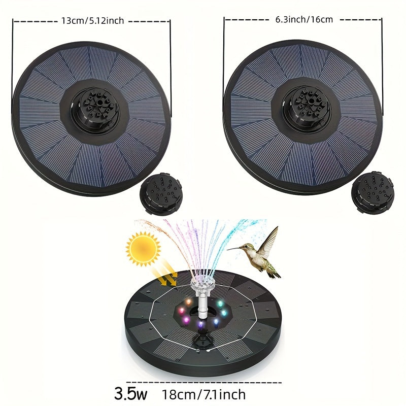 Qush hammomlari, hovuzlar va bog'lar uchun energiya tejamkor quyosh fontan nasos; yuqori sifatli, elektr energiyasi talab qilinmaydi.