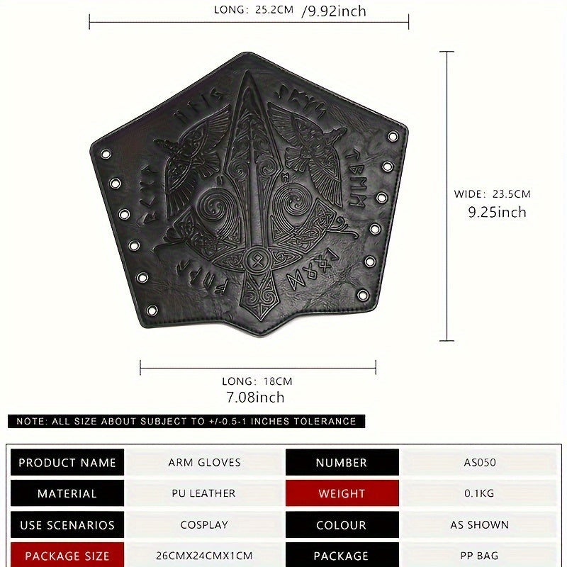 Medieval Knight Arm Guards Faux Leather Wristbands Vintage Style Cosplay Event Accessories