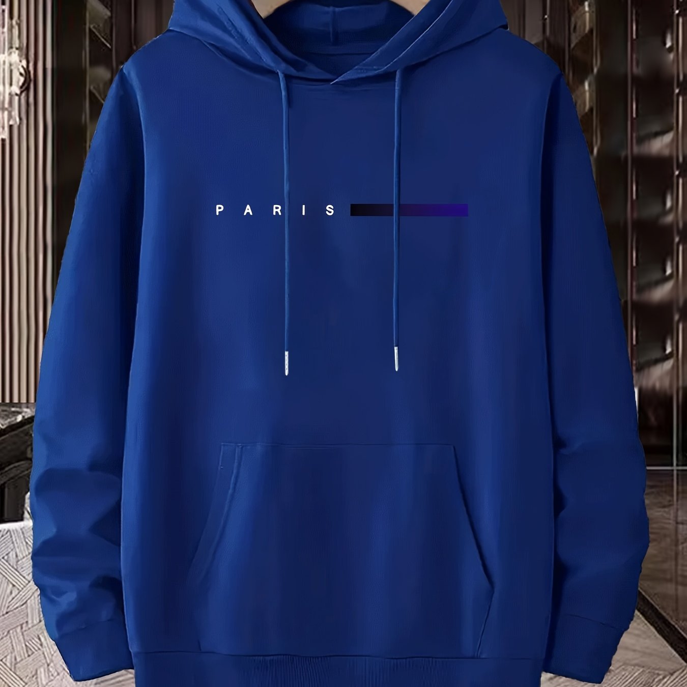 Men's Geometric-Patterned Polyester Sports Costume Hooded Long Sleeve with Applique