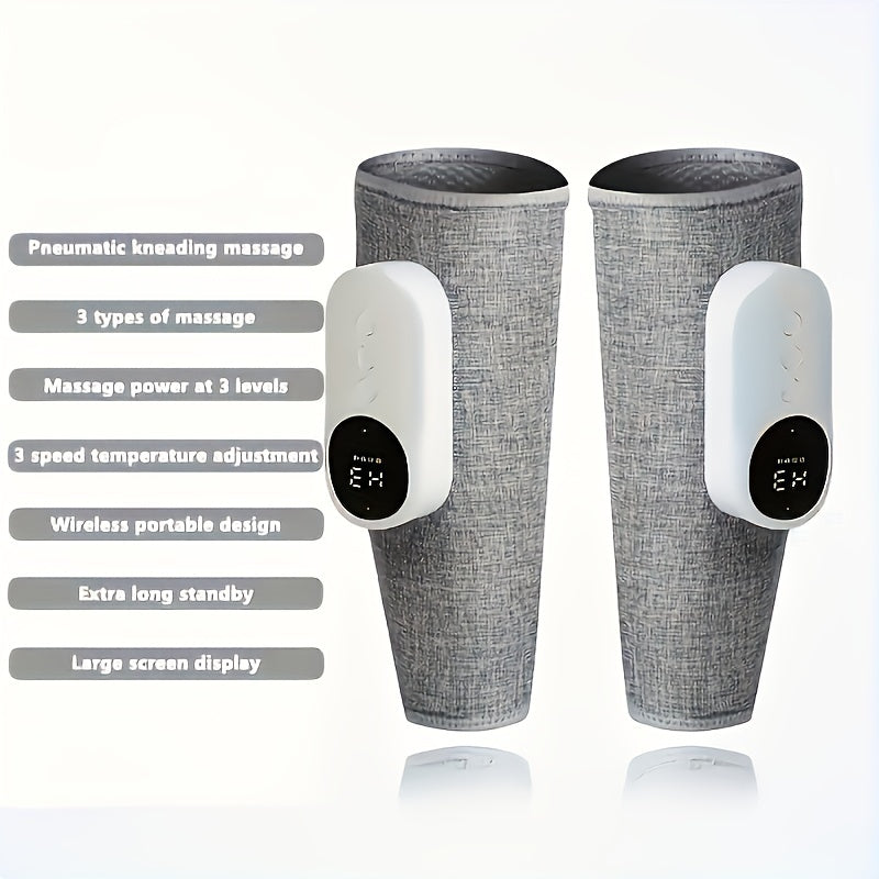 Wireless Air Compression Leg Massager with Heat and 3 Intensity Levels