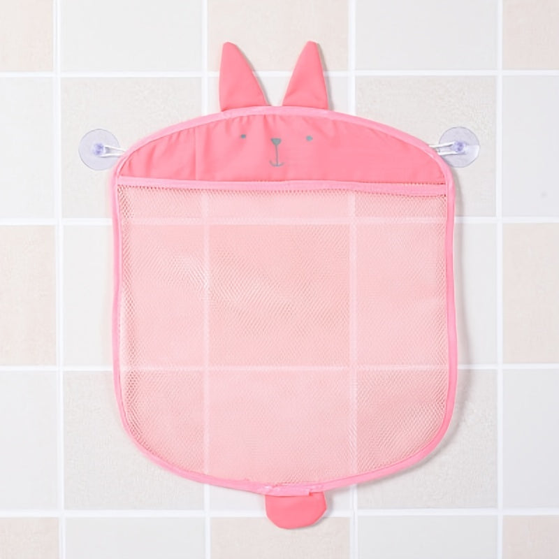 Mesh Storage Bag with Suction Cups for Bathroom Cartoon Animal Shapes for Shower and Bath