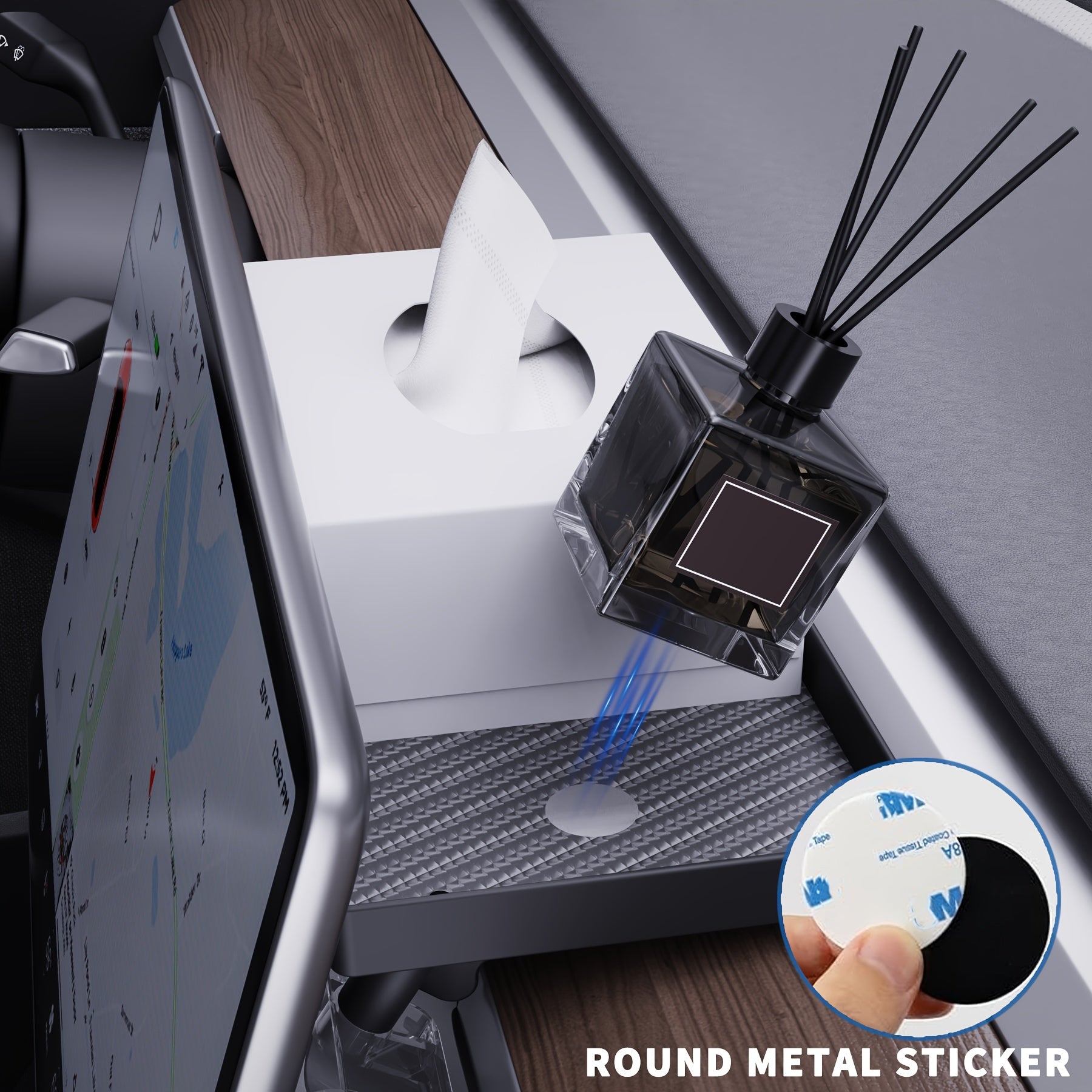 Car Interior Organizer for Tesla Model Y and 3 PC Material Under Screen Storage