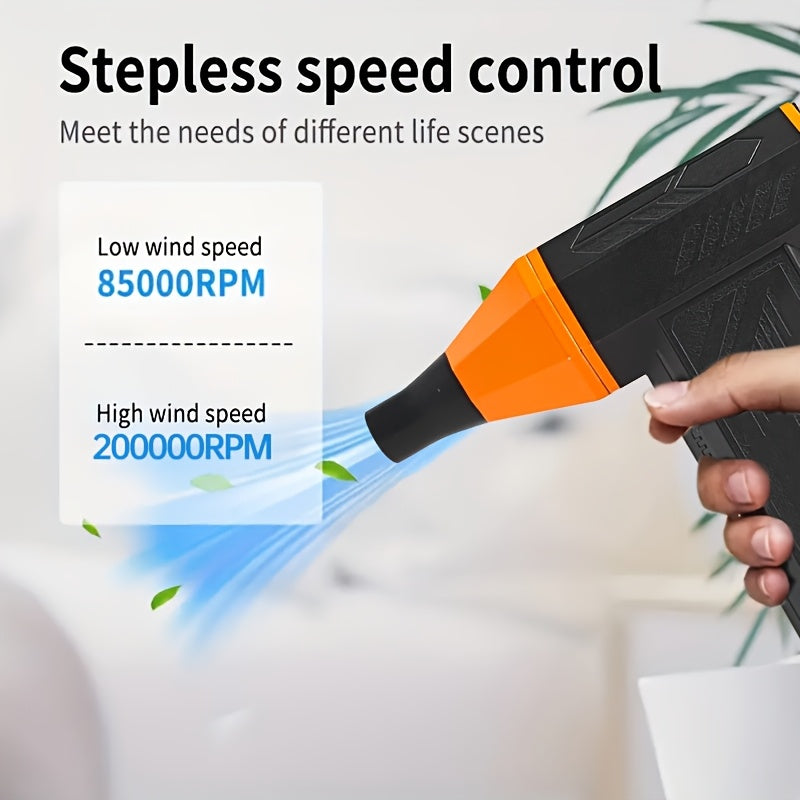 Портативный ручной вентилятор с аккумулятором, турбо высокой скорости, бесщеточный мотор, регулируемый поток воздуха