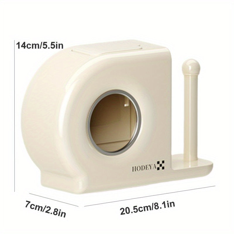 Wall-Mounted Kitchen Organizer with Plastic Wrap Dispenser and Utensil Holder