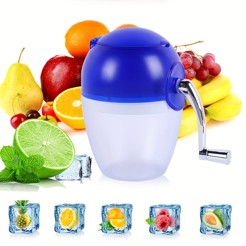 Qoʻlda ishlovchi muz maydalagich, uy uchun portativ plastik maydalagich