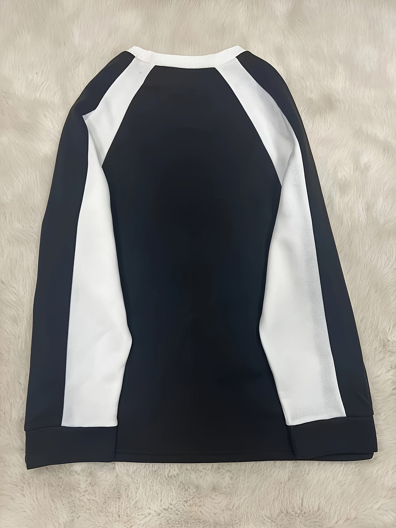 Women's Color Block Sweatshirt with "Smart Night" Graphic Long Sleeve Crew Neck Polyester Blend