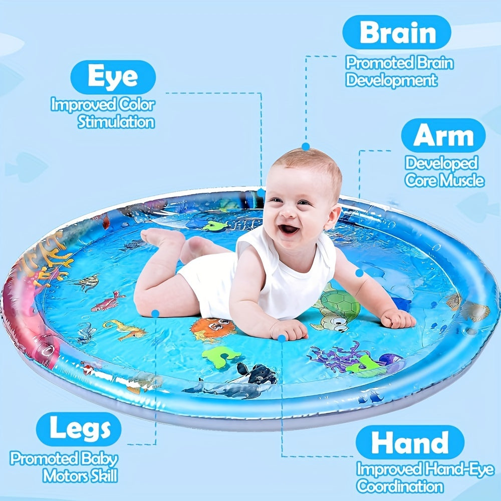 Large Round Dolphin Splash Mat for Toddlers PVC Water Play Activity Sensory Development