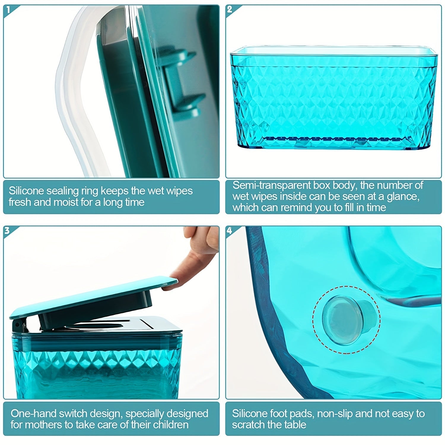 Adult Wipes Dispenser Refillable Box with Cover and Storage Container