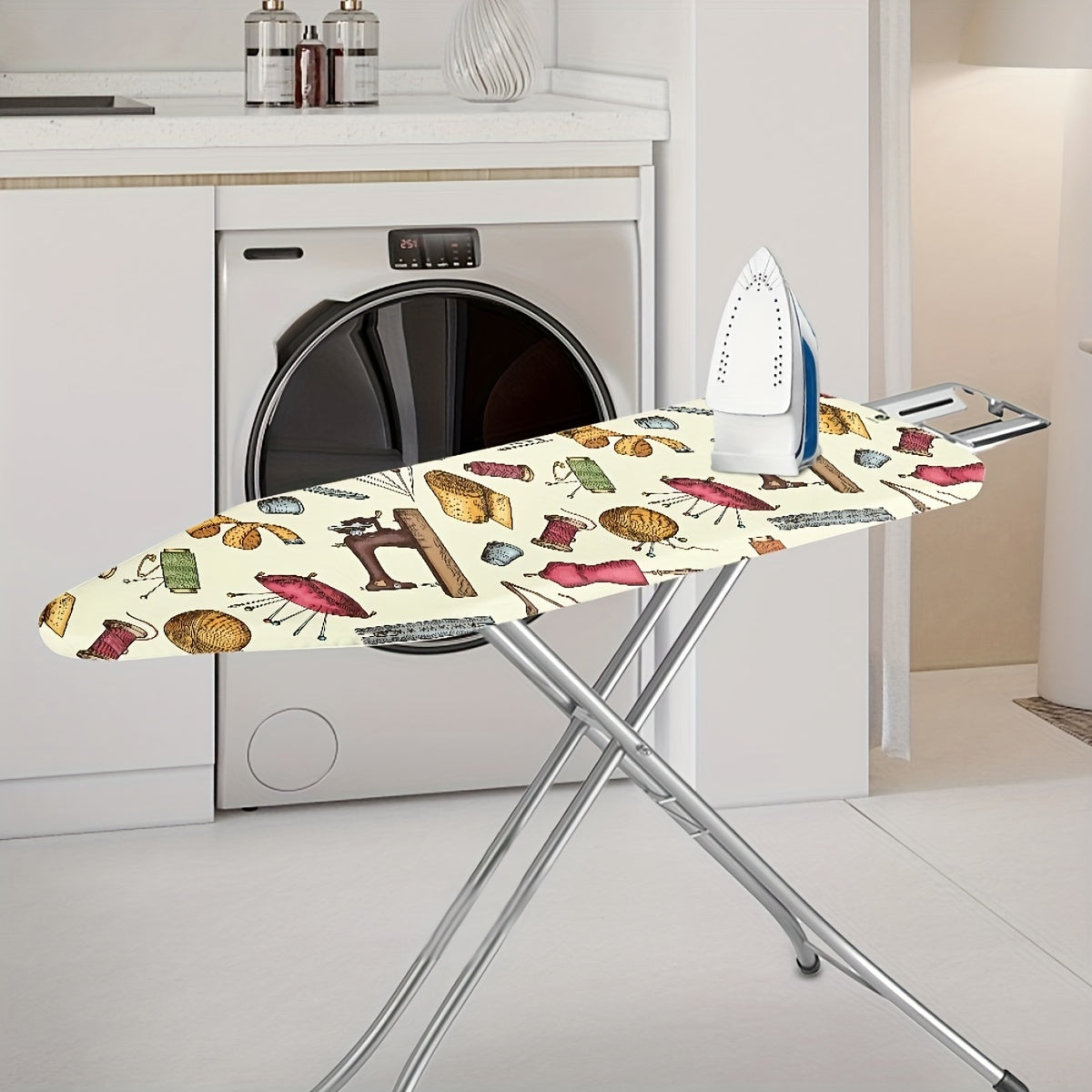 Ironing Board Dust Cover with Elastic Edge and Drawstring Scorch Resistant