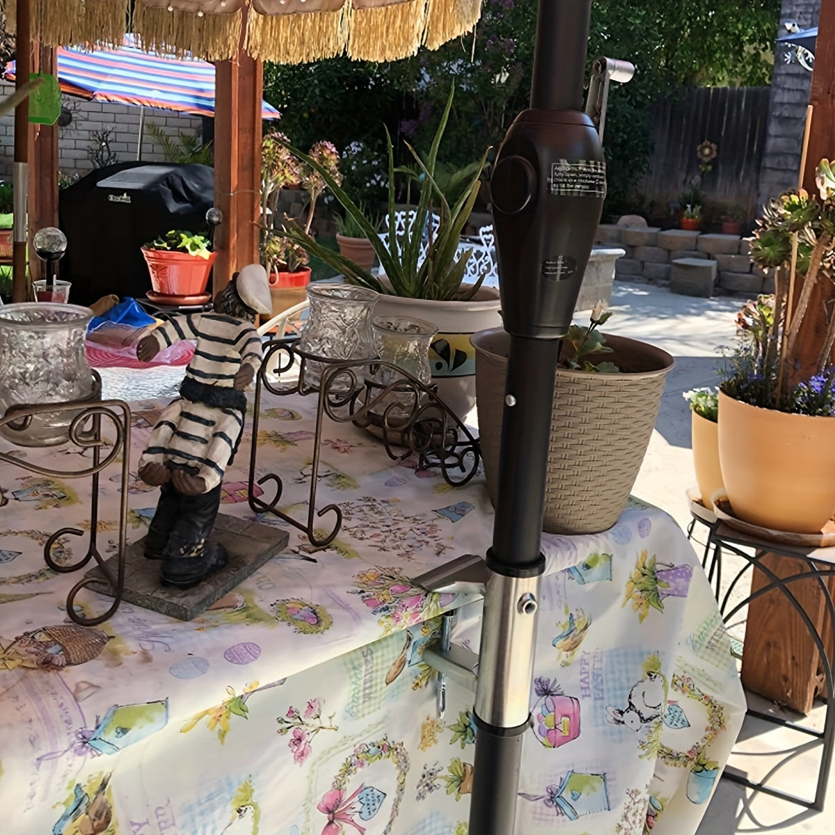 Adjustable Stainless Steel Umbrella Stand for Outdoor Patio Balcony