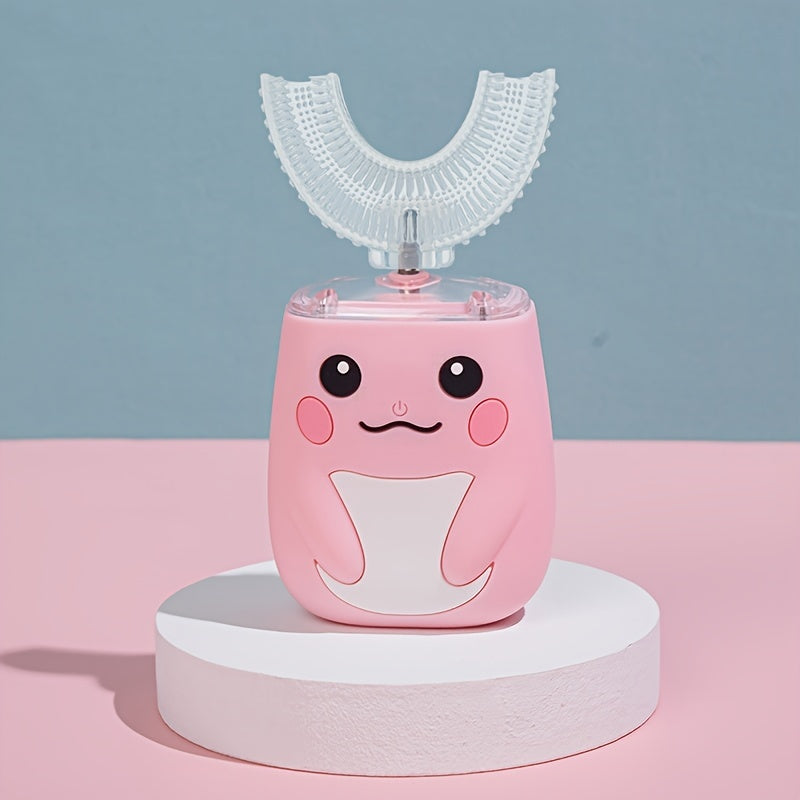 Rechargeable Cartoon U-Shaped Electric Toothbrush for Kids with Timer