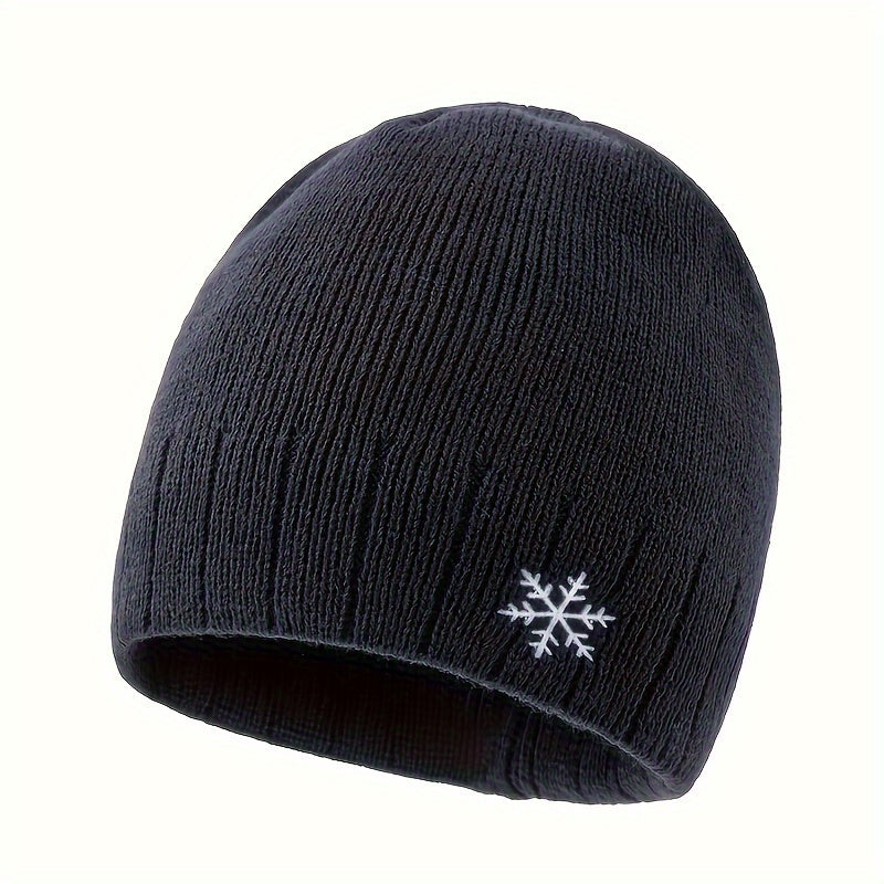 Thick Knitted Thermal Fleece Hat for Autumn Winter Warm Beanie