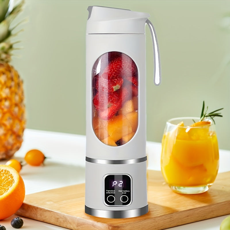 Exprimidor inalámbrico portátil con pantalla LED, 12 cuchillas, capacidad de 450ml