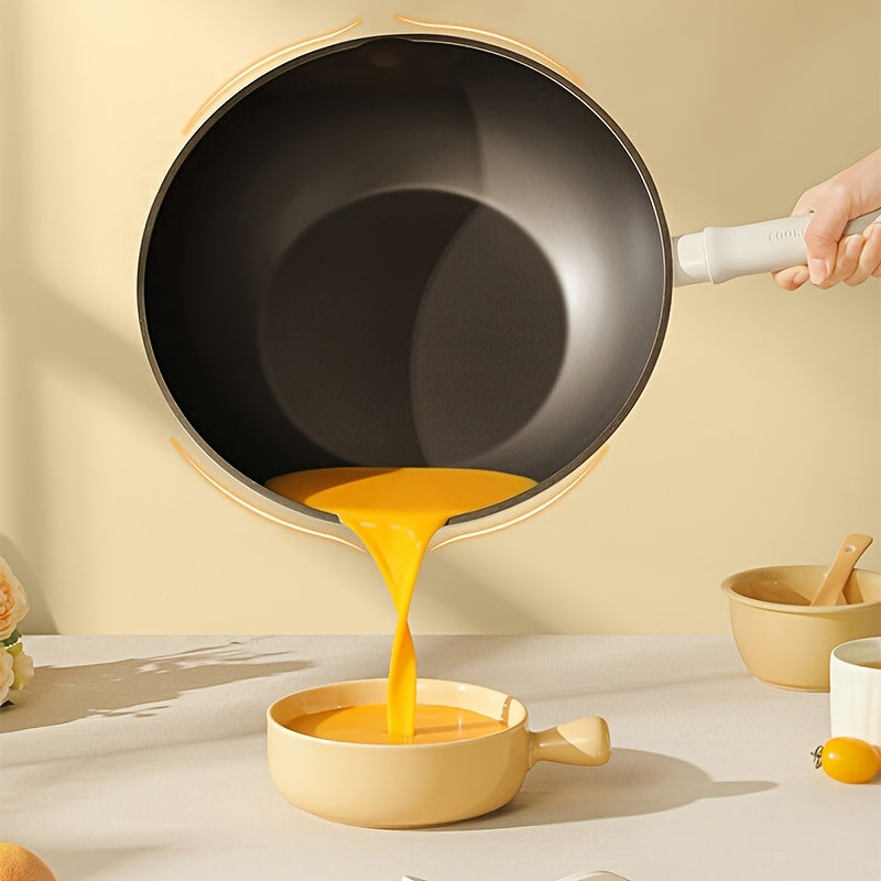 Titanium-Coated Non-Stick Wok Pan with Lid Induction Ready All Cooktops