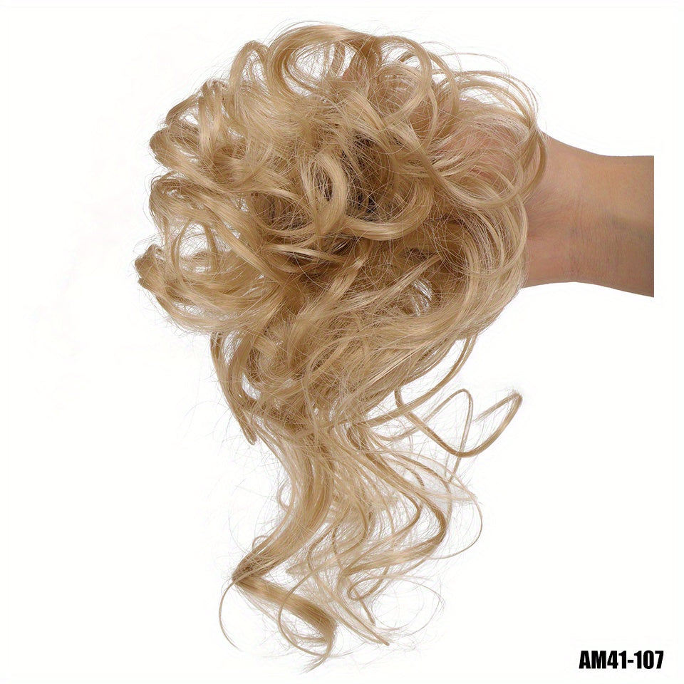 Women Messy Curly Donut Hair Bun Updo Synthetic Hair Extension 25.4cm