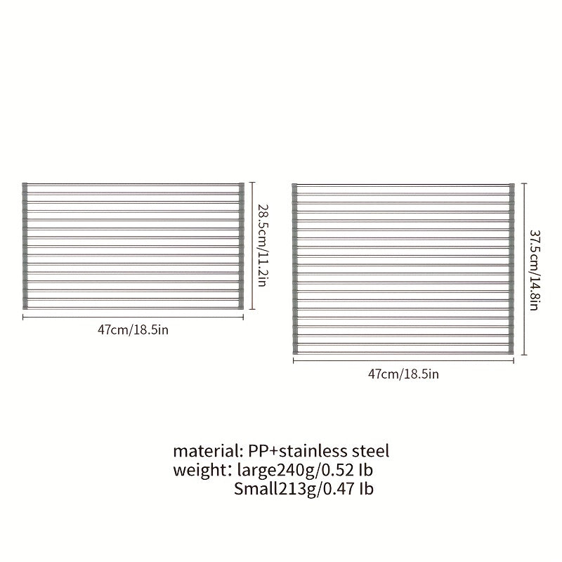 Foldable Dish Drying Rack for Kitchen Sink, Roll-Up Drain Organizer, Space-Saving Kitchen Tool