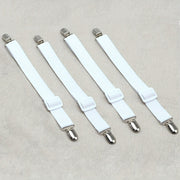 Adjustable Elastic Bed Sheet Clips Set of 4 for Securing Sheets and Mattress Covers