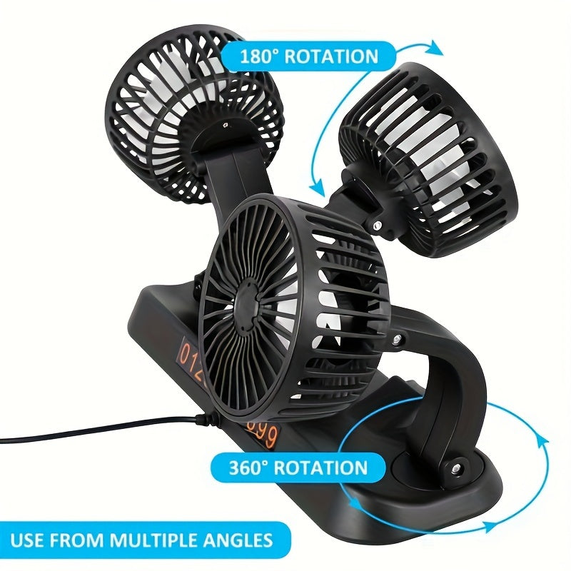 3-Head USB автомобильный вентилятор 5V портативный охладитель для транспортных средств из пластика