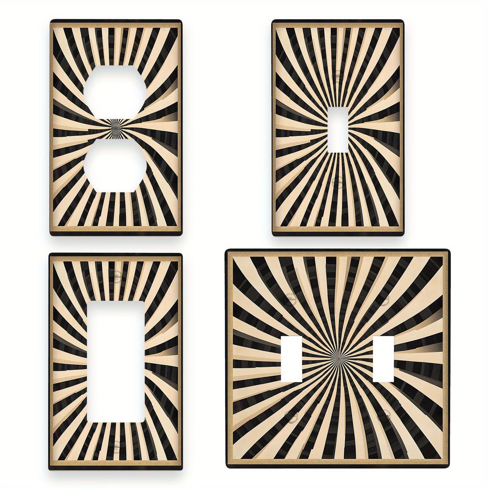 1 dona Yagona/Ikkita Gang Spiral naqshli dekorativ devor switch plitkasi - issiqlik va rang o'zgarishiga chidamli, batareya yoki elektr talab qilinmaydi